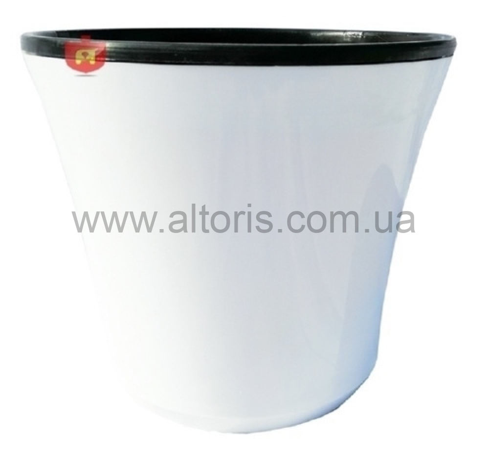 кашпо двойной цветной Гемопласт - №3 белый