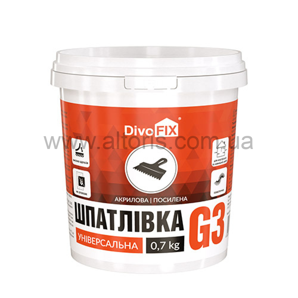 шпаклевка финишная DivoFix - 0,4 кг усиленная «Гарант - 3» G3