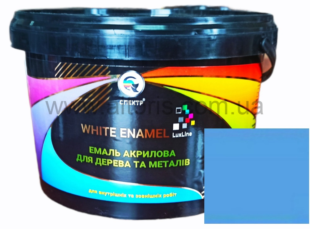 эмаль акриловая LuxLine (WHITE ENAMEL) - 2 кг голубая