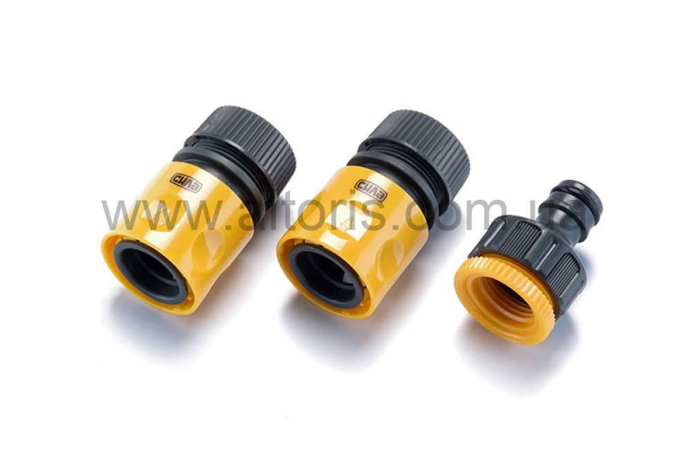 набор для полива Сила - 1/2'': конектор 1/2'' аквастоп, конектор 1/2'', адаптер 1/2'' + 3/4''