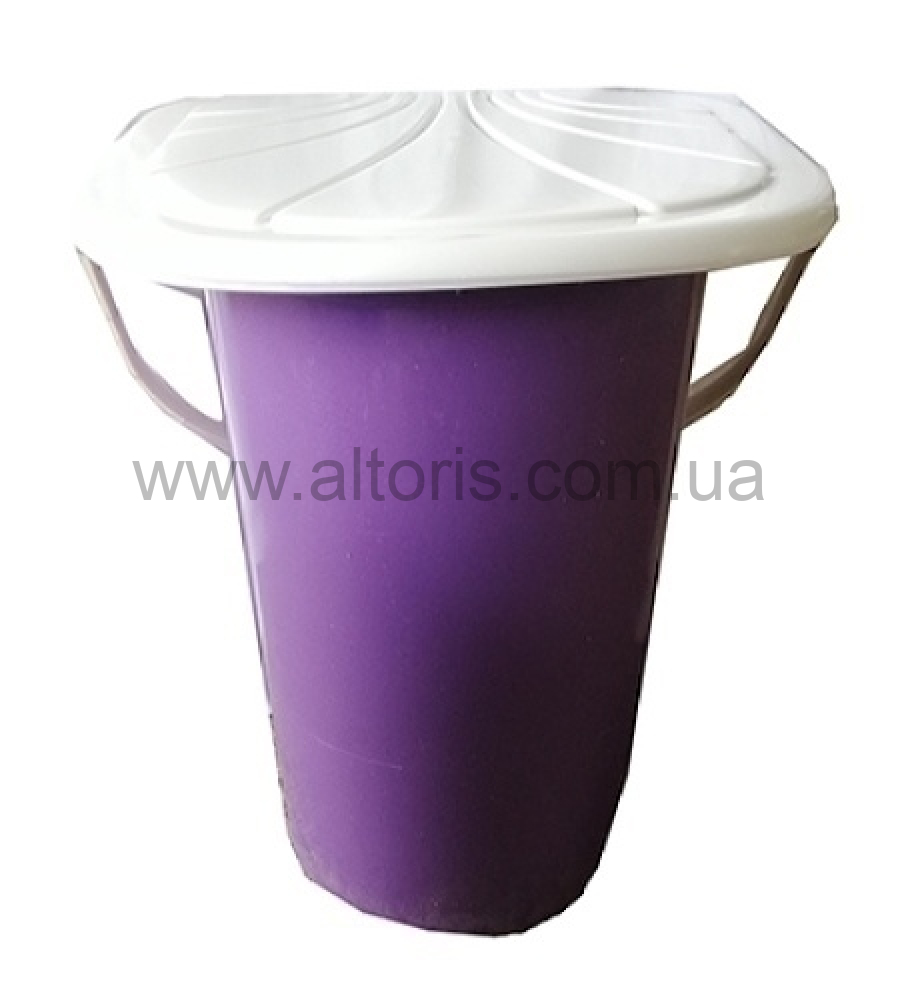 ведро-туалет 17л пластмассовое с крышкой Консенсус - фиолетовое