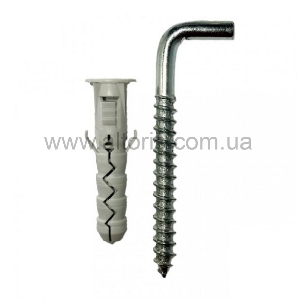 Дюбель с ударным шурупом - L-крючек 12*100, 25 шт