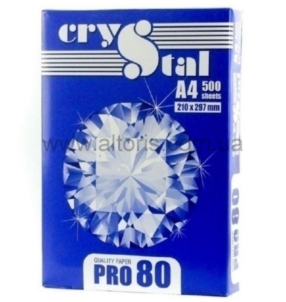 Бумага офисная  - Crystal A4 плотн.80г/м2, 500л.