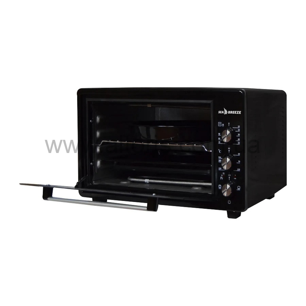 духовка электрическая Sea Breeze  - SB-0704/45л./1420ВТ/2шт деко+решітка-гриль/таймер 90хв,чорний