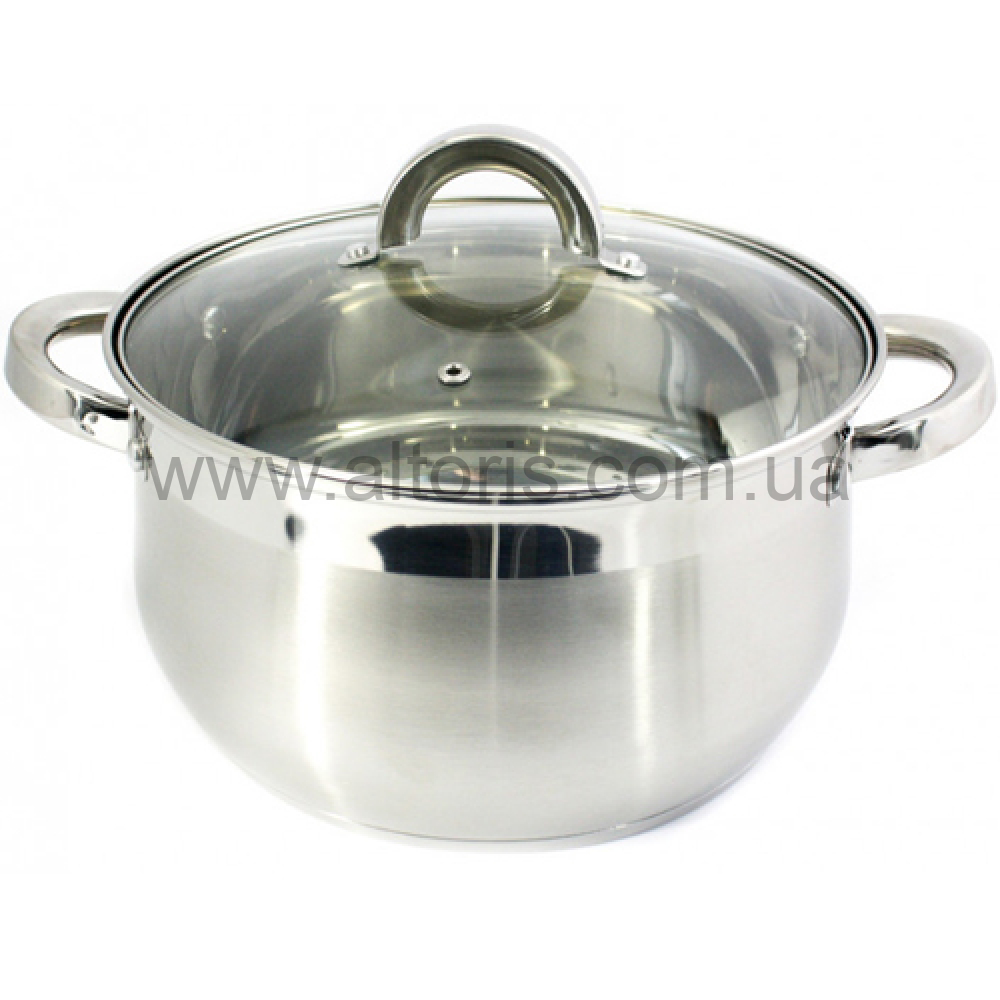 кастрюля Zauberg - 6,0л н/ж сфер.стекл кр.ZB-6S