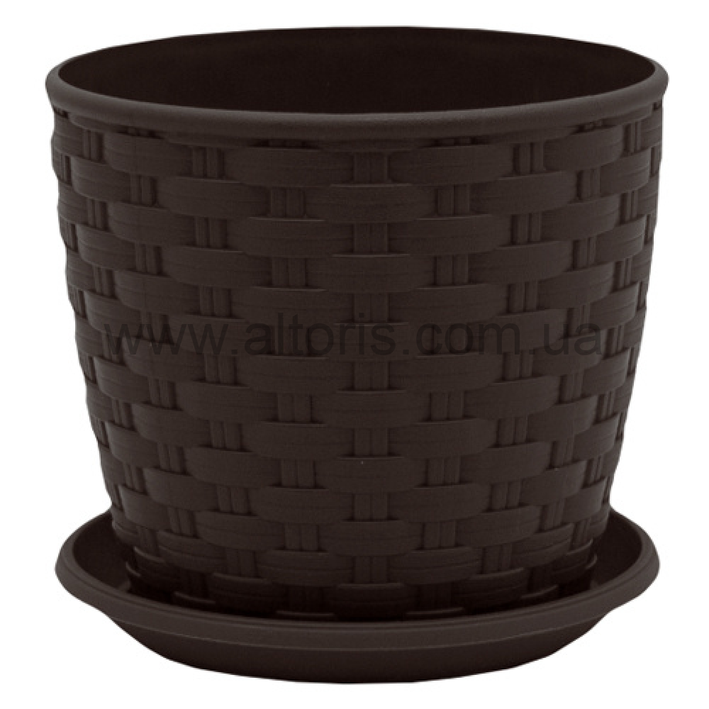 вазон с подставкой Ротанг /Алеана / - 24*22 темно-коричневый