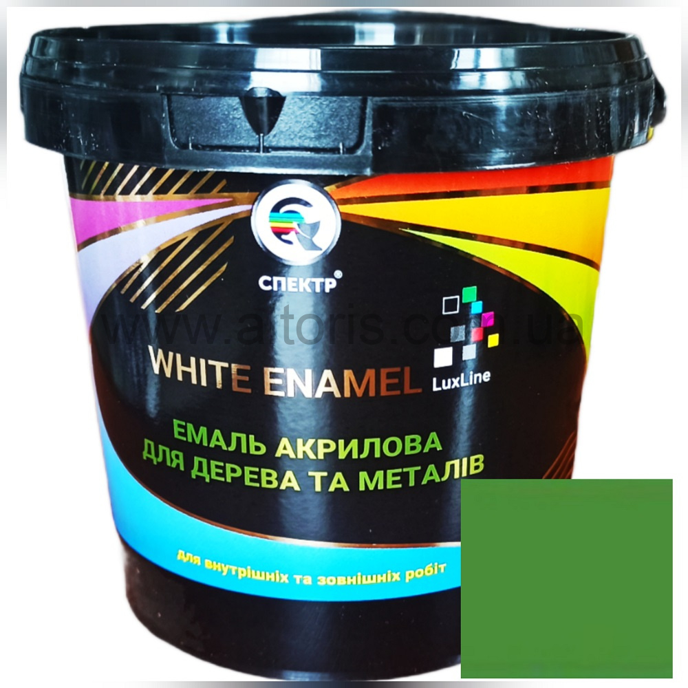 эмаль акриловая LuxLine (WHITE ENAMEL) - 0,85 кг зеленая