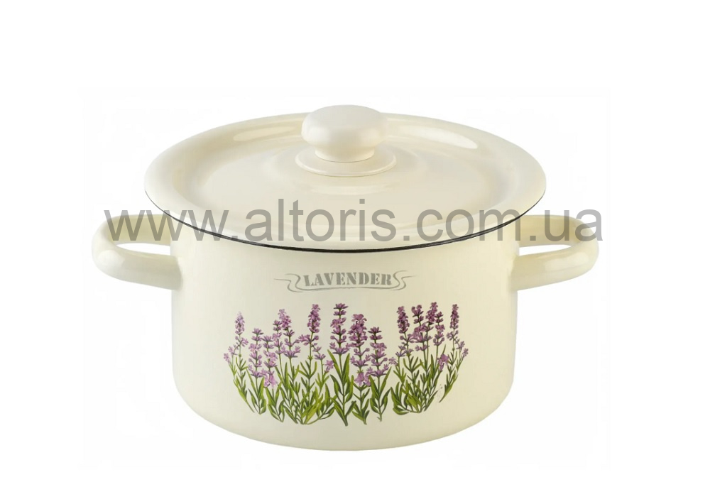кастрюля эмаль НМ цилиндр. 3л/2 1612/2 - Лаванда(молочная)
