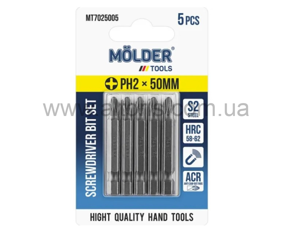 набор бит MOLDER  - PH2x50мм, 5шт