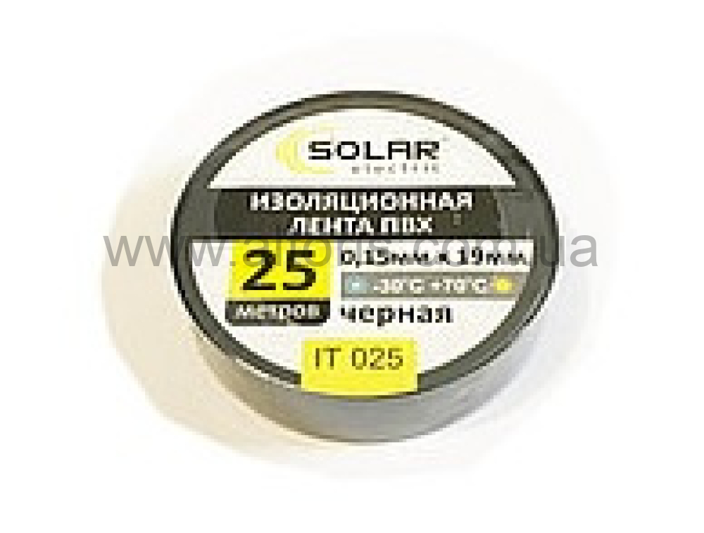 изолента ПВХ TM SOLAR - 19мм*20м. черная