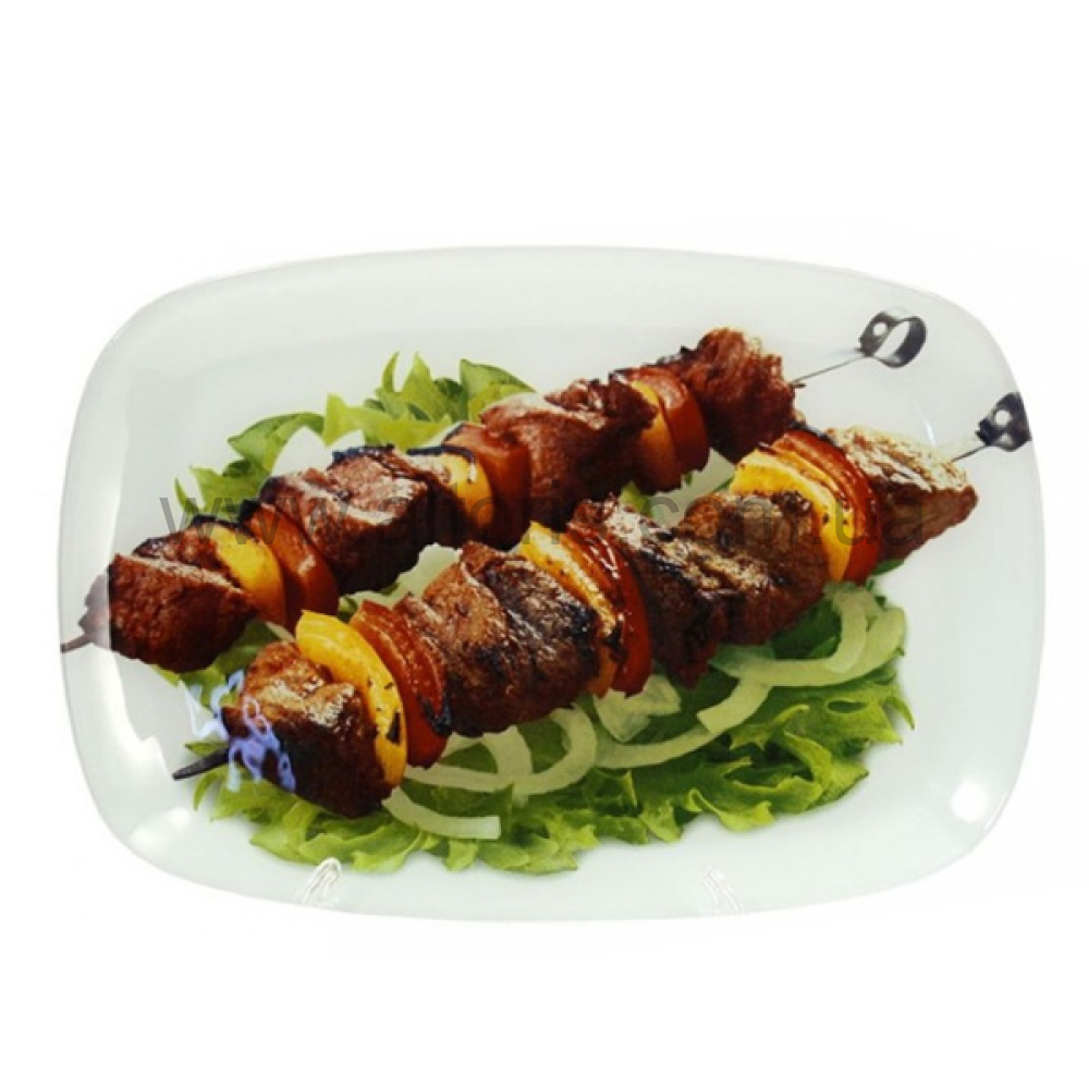 блюдо стекло Lumines - 29,5*21см прямоуг. Шашлык 312