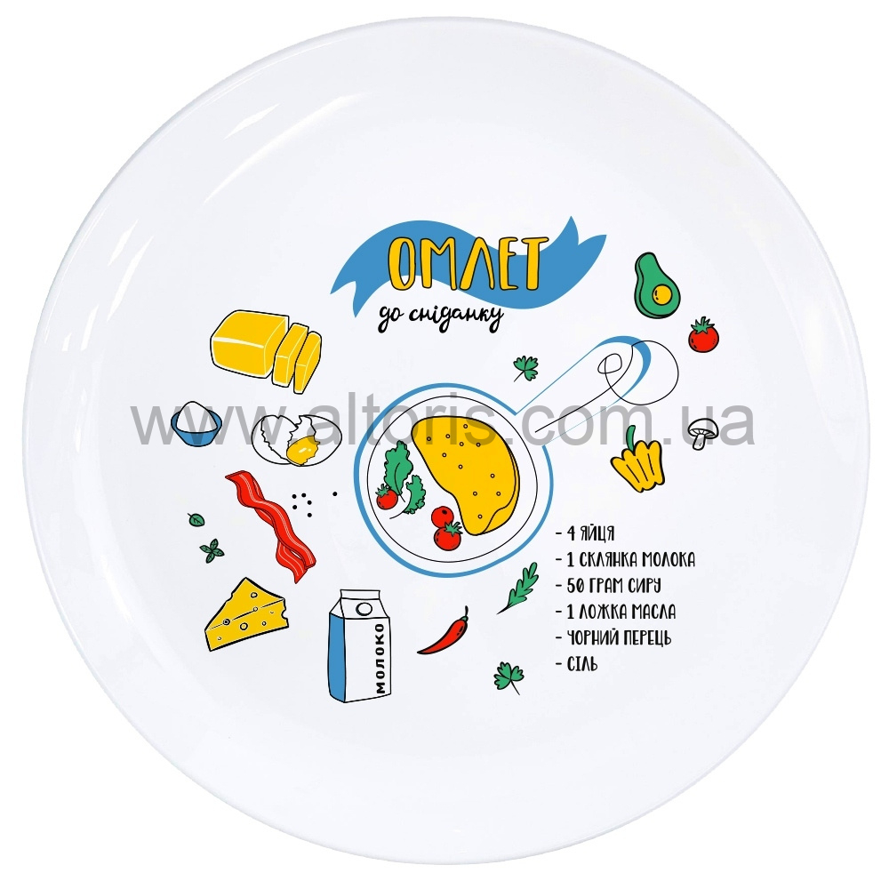 тарелка стеклокерамика Kvarta в подар. упак. - 25см  "Омлет " 1207
