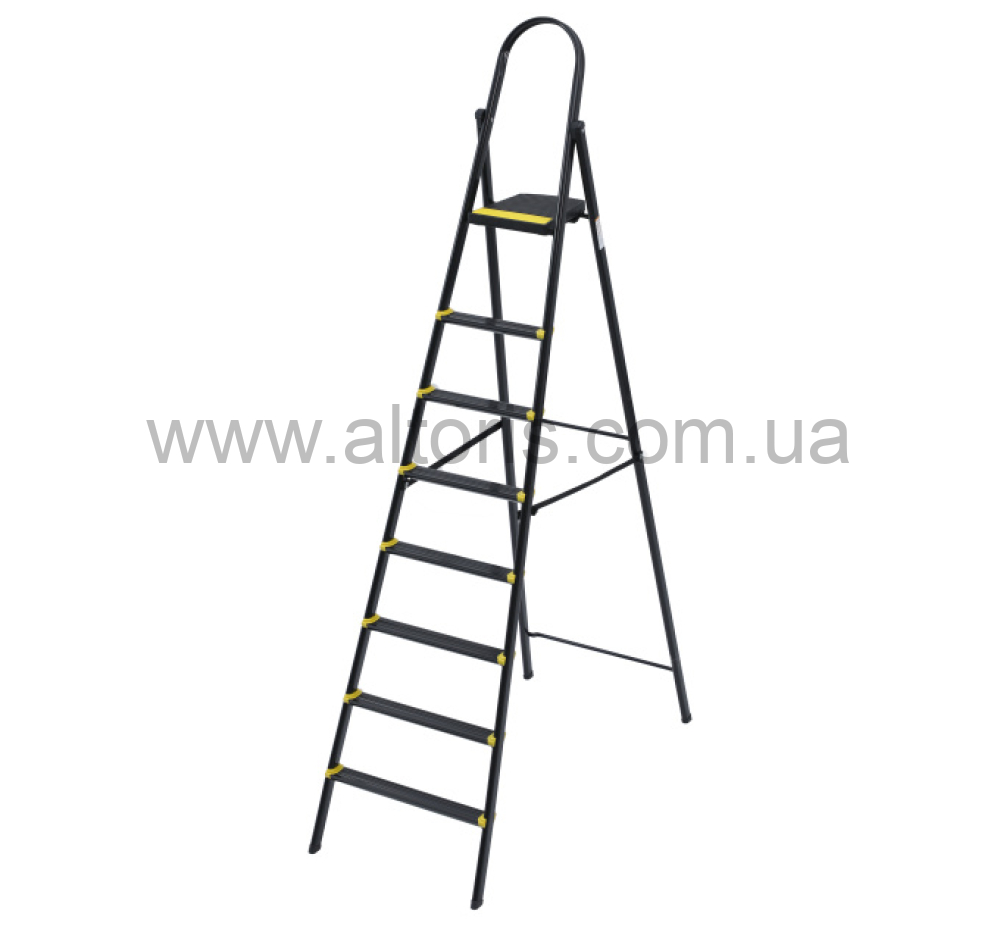 стремянка Aloft - 8 ступенек, усиленная металлическая 150кг SLIM