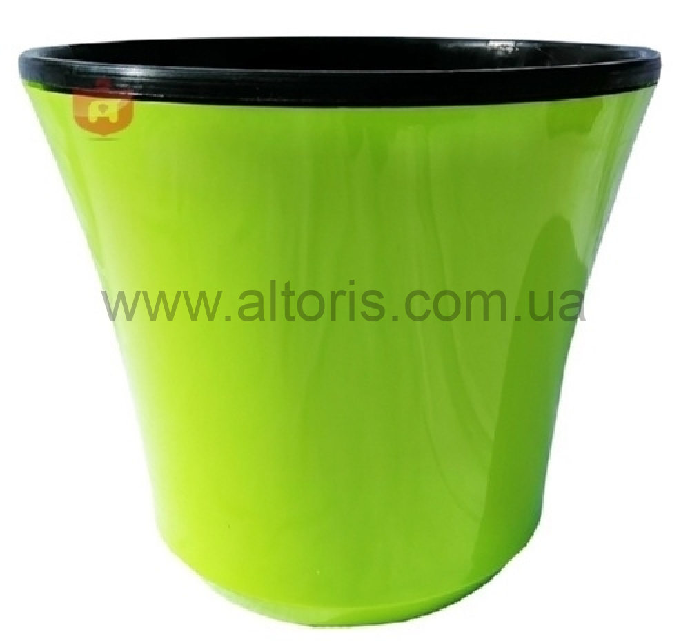 кашпо двойной цветной Гемопласт - №2 зеленый
