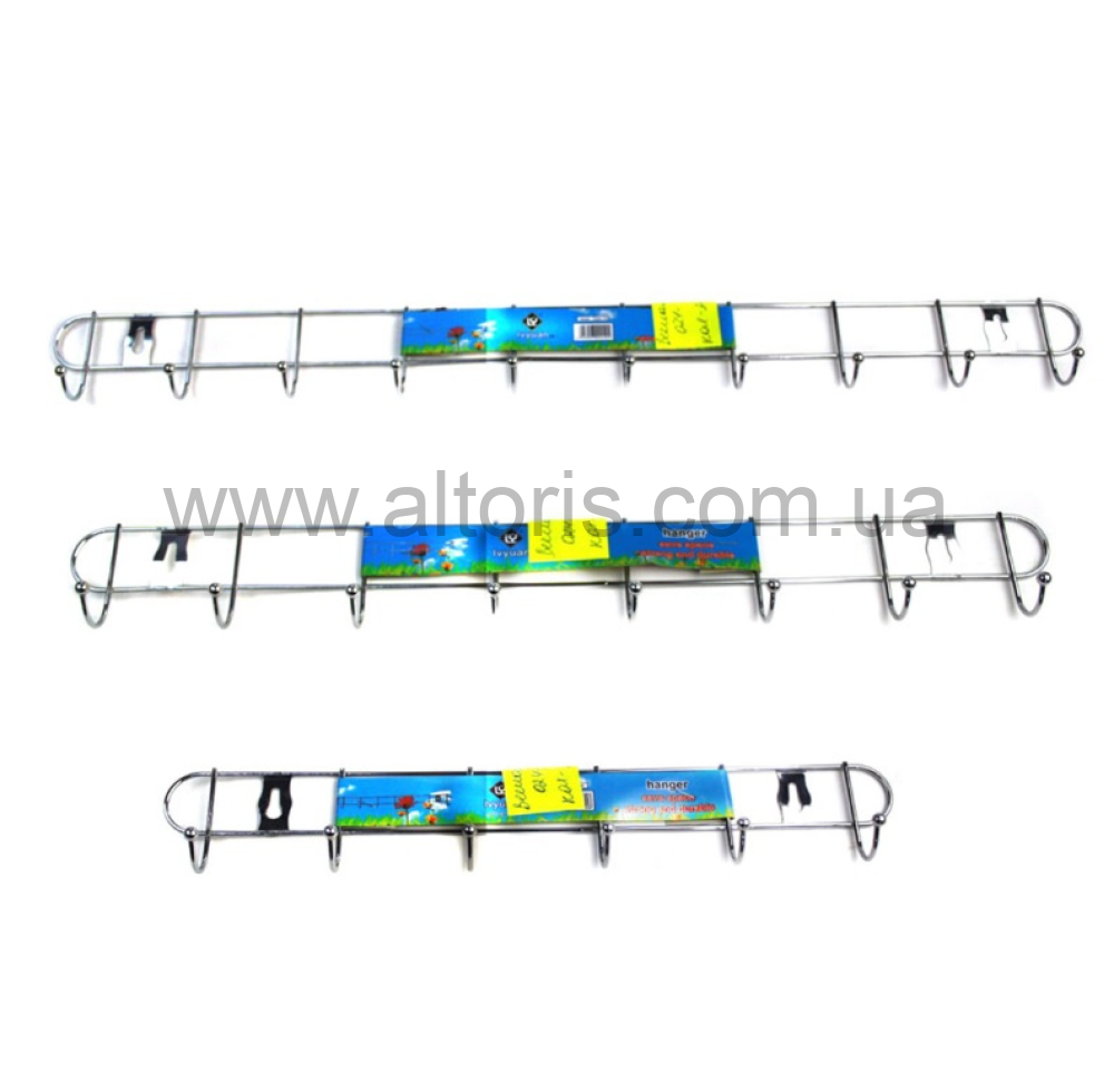 вешалка с крючками No Brand - 10 крючков (0,2*5,5*55)см №024-10