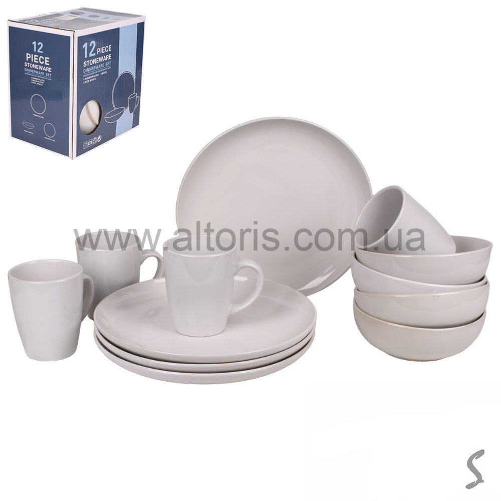 набор обеденный керамика STENSON - 12пр/наб (тарілка 26см, супниця 16.5см, чашка 420мл) MC5583-3