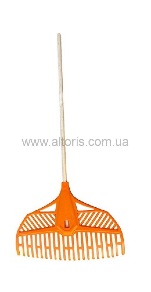 грабли веерные /Ч/ - пластмас 23 зуба цветные (59х43) с черенком