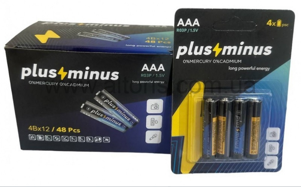 батарейка Plus minus - R06 4шт на блистере