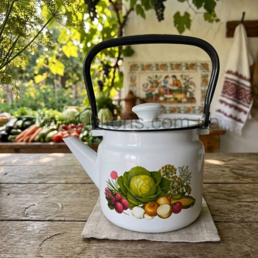 чайник эмаль ВЕКОBOD - 2,0л Овочі-білий 45