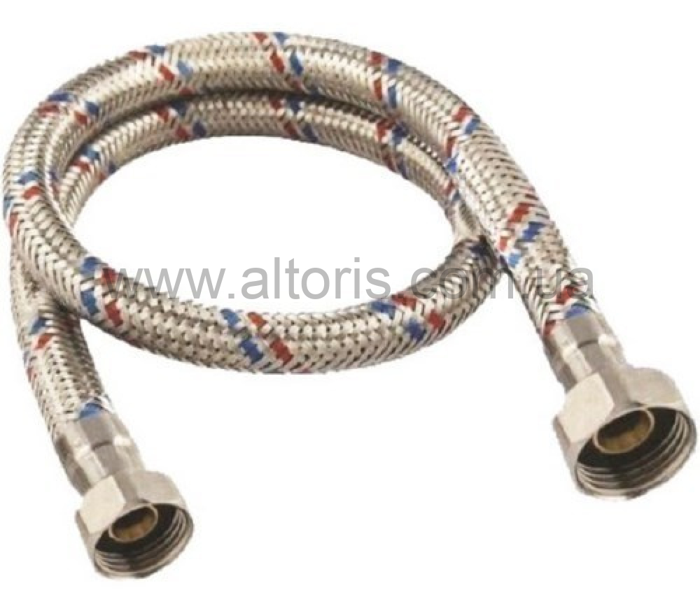 Шланг для воды резиновый в оплетке - 400мм, г*г