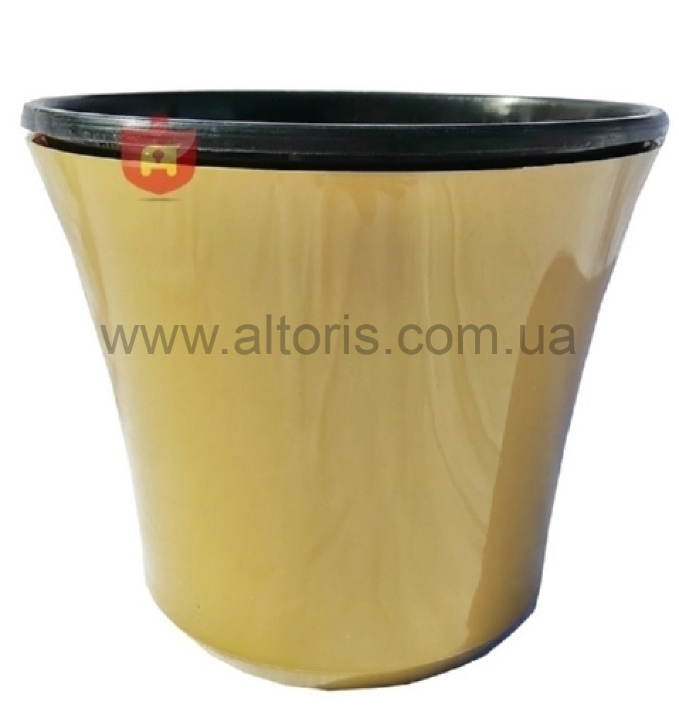 кашпо двойной цветной Гемопласт - №2 золотой