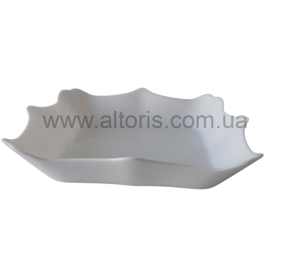 тарелка глубокая стеклокерамика Vinnarc - №9 квадратна  white Flower LFHSP90