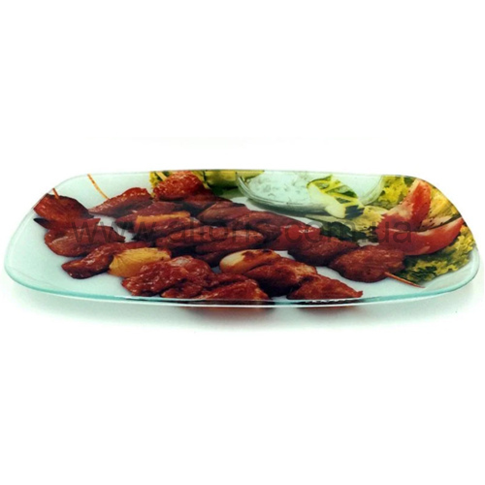 блюдо стекло Lumines - 29,5*21см прямоуг. Шашлык соус 311