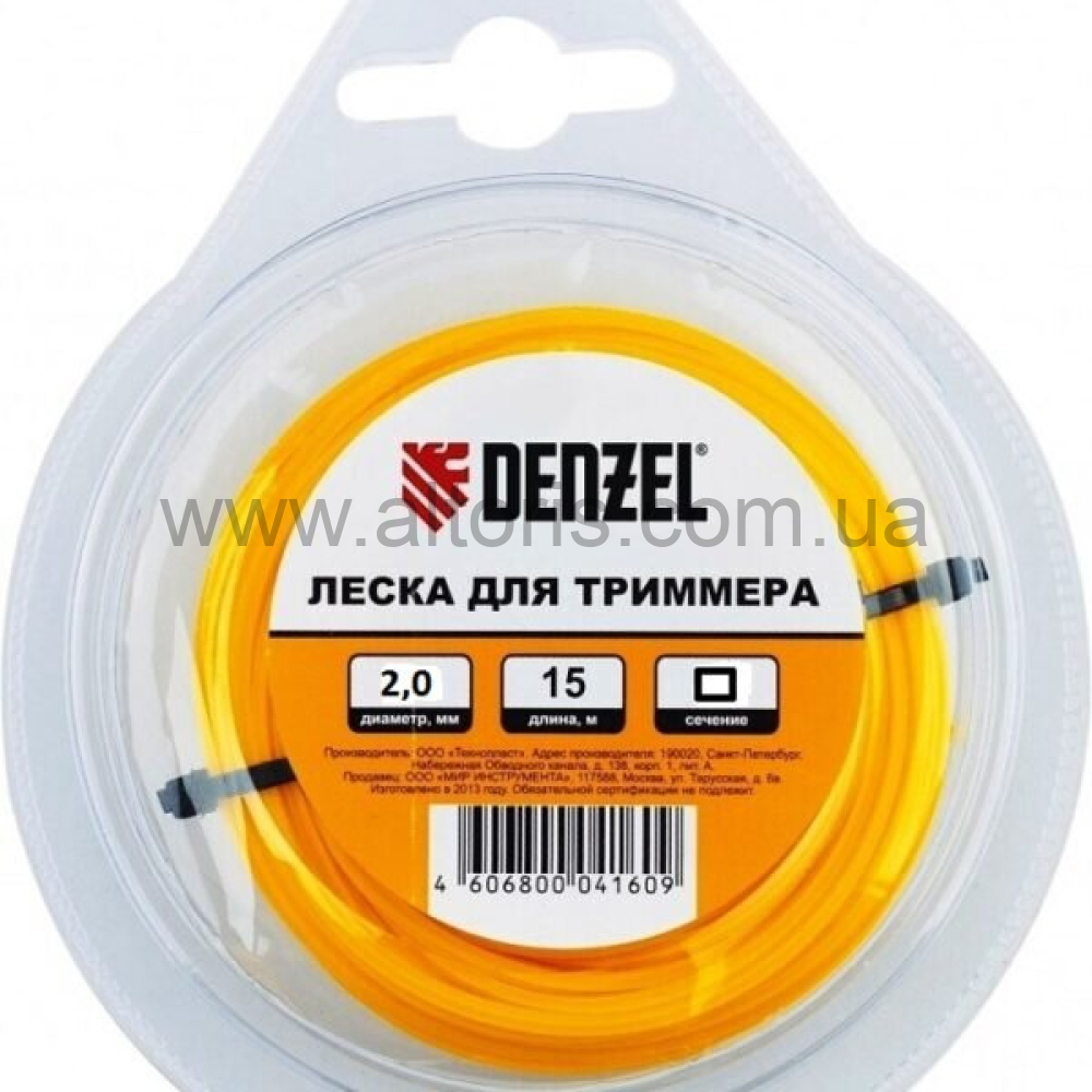 леска для триммера Denzel - 2,0*15м треугольник