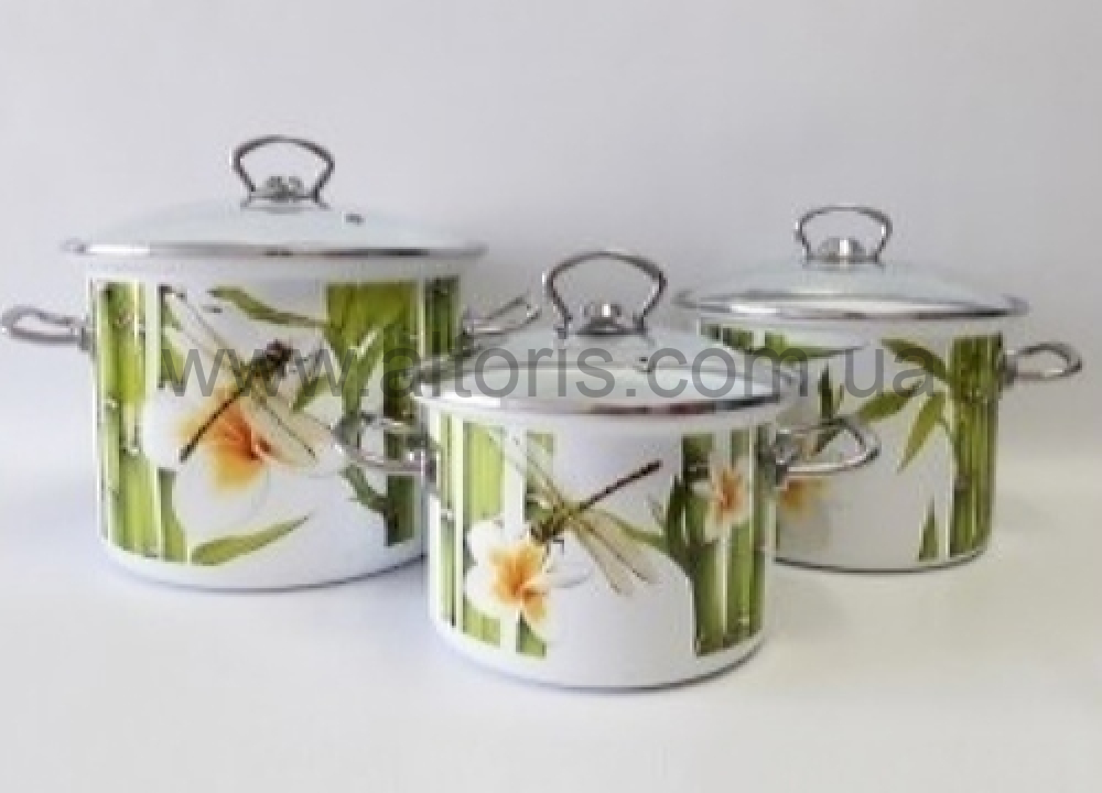 набор посуды №1500 НМ к-ли цил.с н/ж об.2/3/5,5л - Бамбук