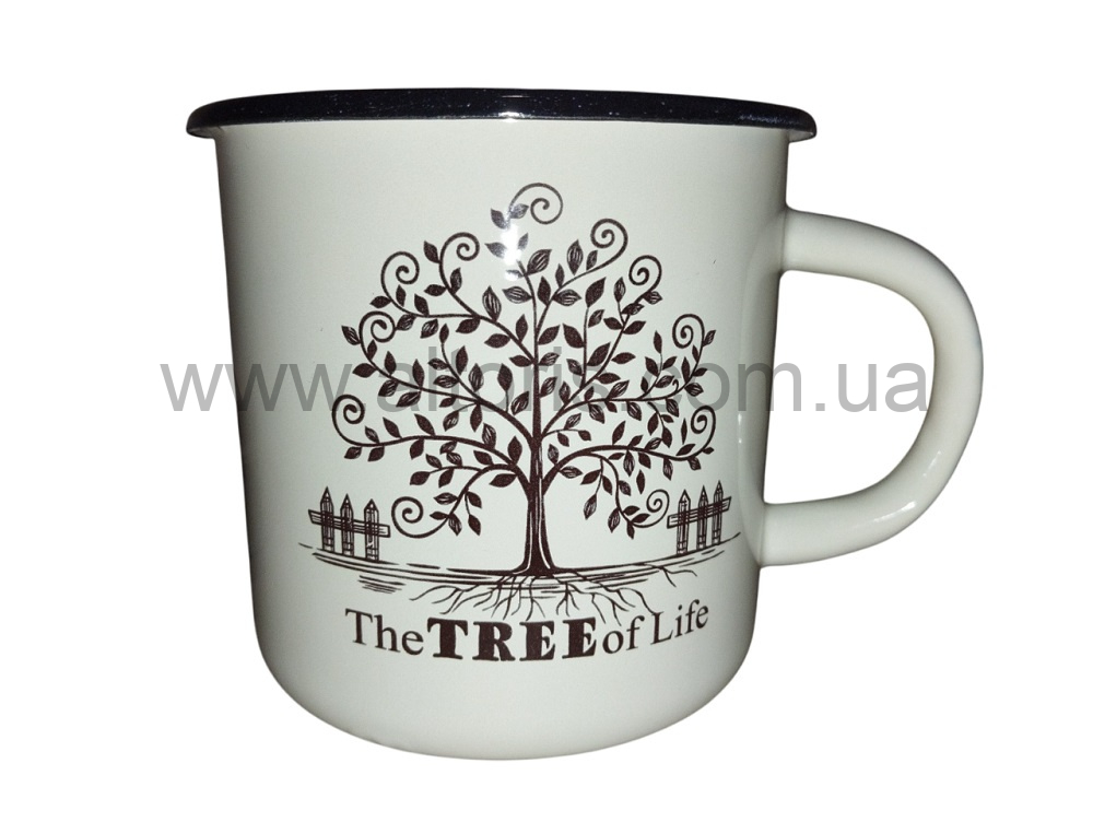 кружка эмаль НМ 1л/2, 0107/2 - "Tree"
