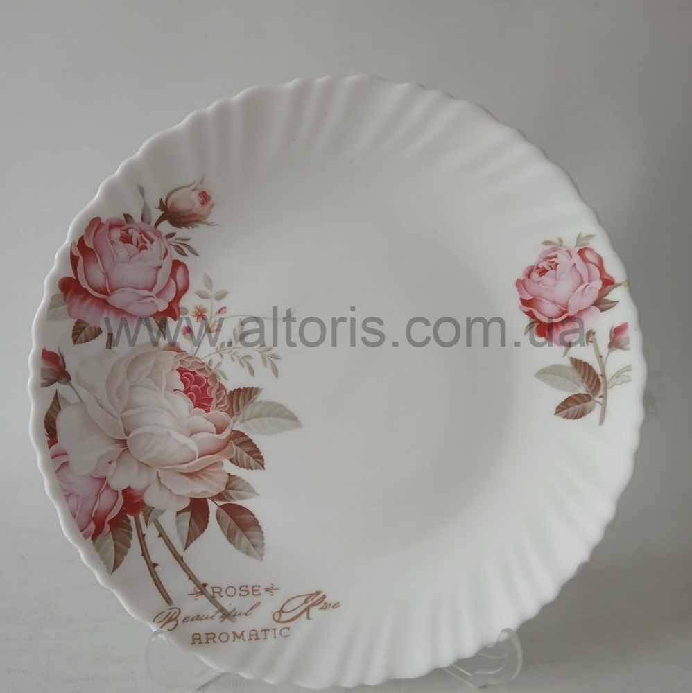 тарелка мелкая стеклокерамика Vinnarc - №9,5 Ароматна троянда 6916 LHP95