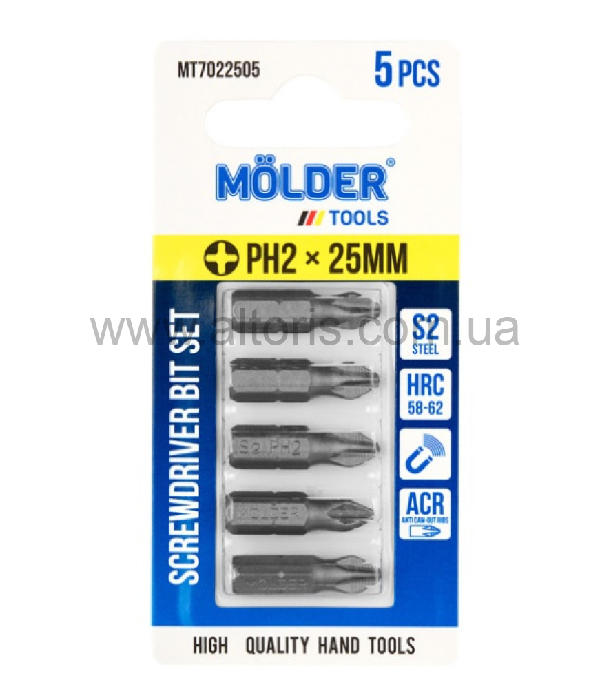 набор бит MOLDER  - PH2x25мм, 5шт