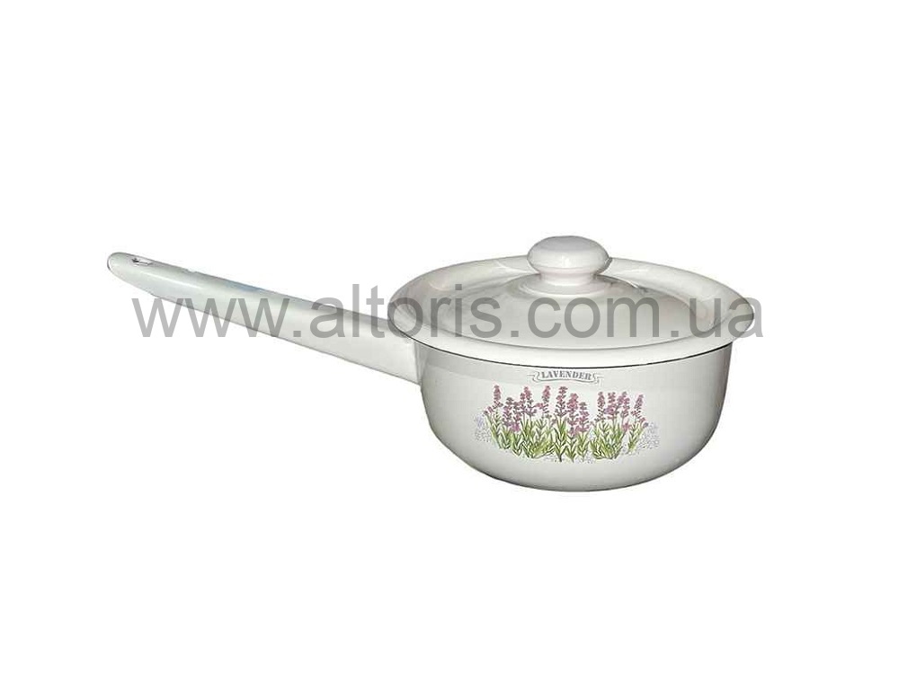 ковш эмаль с крышкой НМ 1,5л/2 2108/2 - Лаванда (молочная)