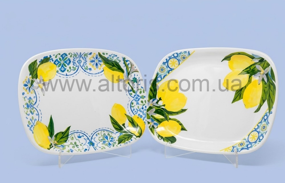 блюдо стеклокерамика  "Parma" Gallery - 21*18см "Mediterranean lemon"  прямоуг.