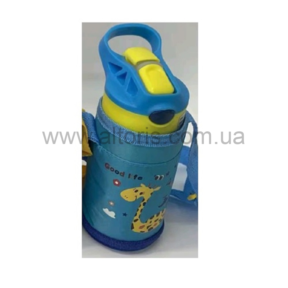 термос-поилка  STENSON - детский "Happy" в чехле 350мл MT-4303B