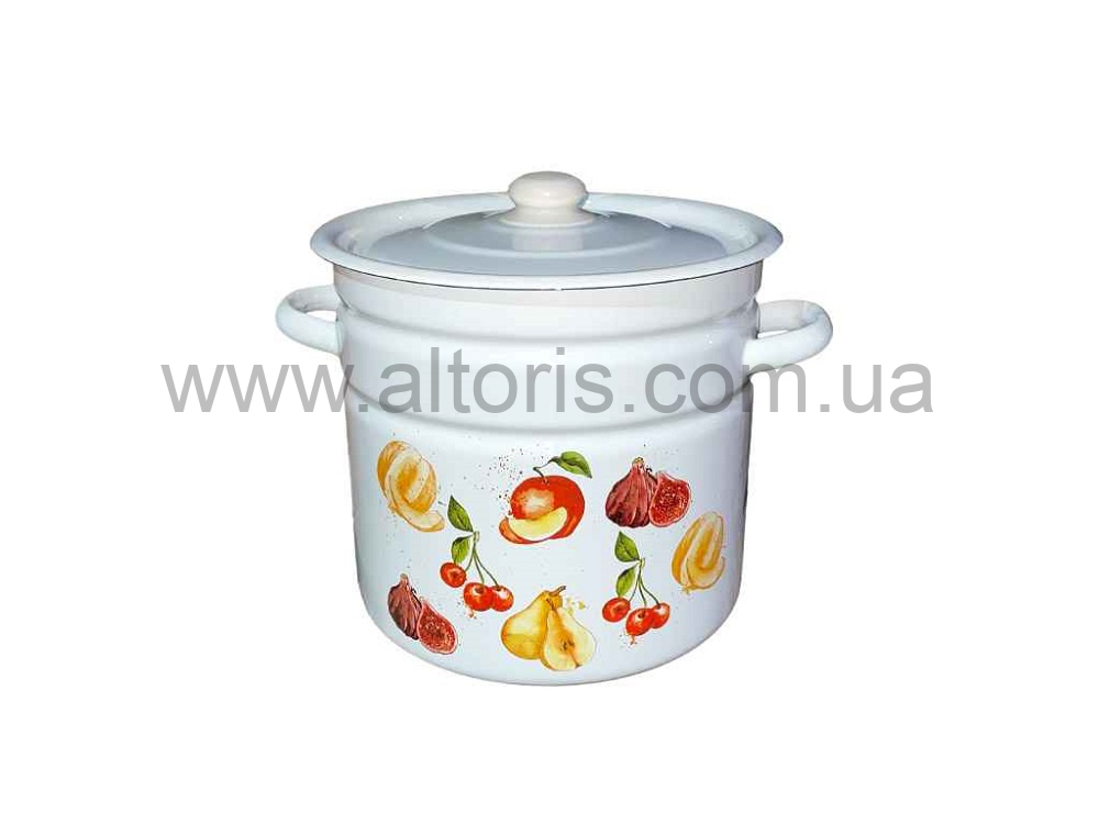 кастрюля эмаль НМ цилиндр. 12л/2  1624/2 - Фруктовый оазис