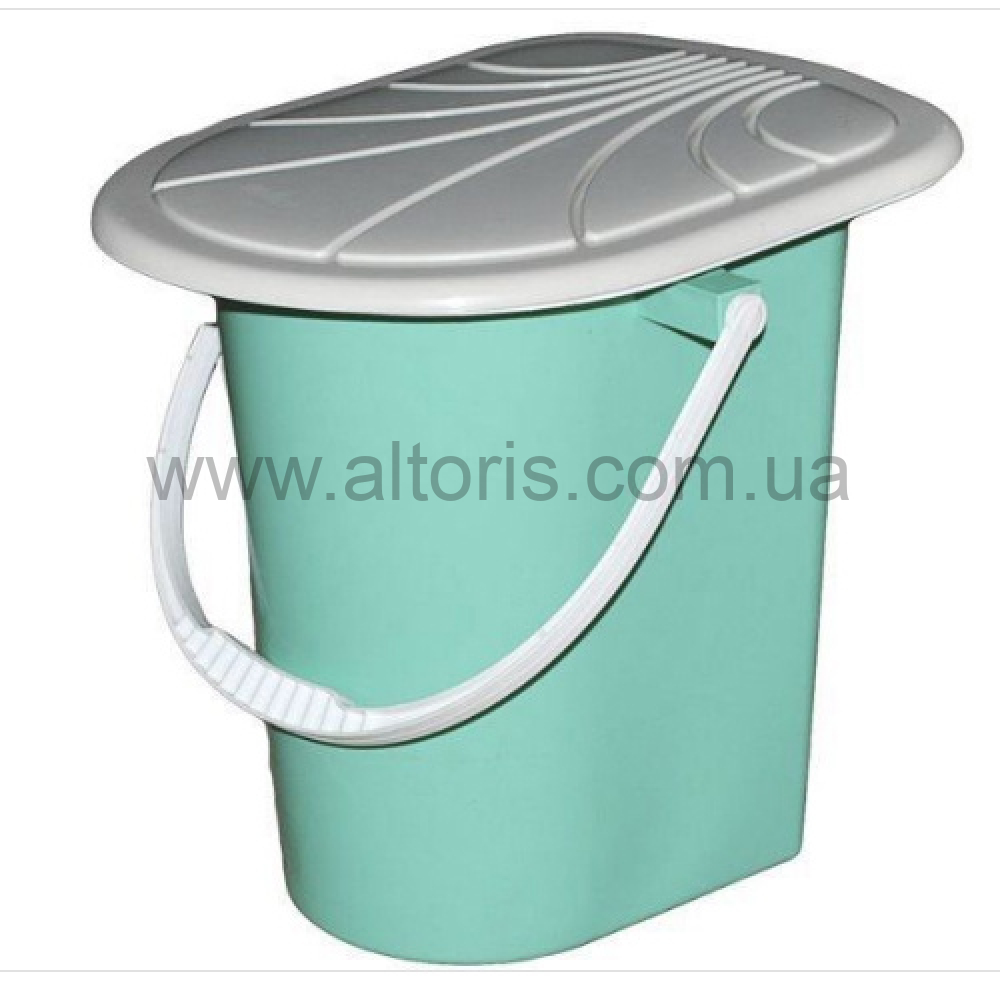 ведро-туалет 17л пластмассовое с крышкой Консенсус - бирюза