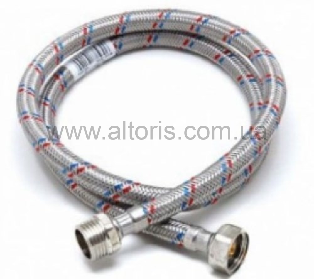 Шланг для воды резиновый в оплетке - 600мм, г*ш