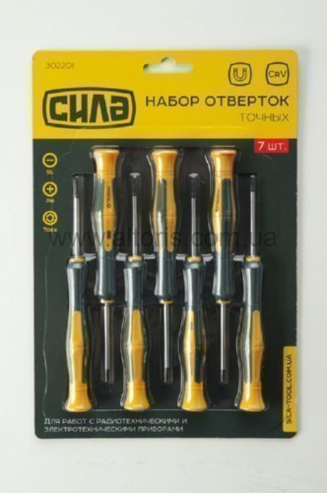 Набор отверток СИЛА - для точных работ 7шт. CrV