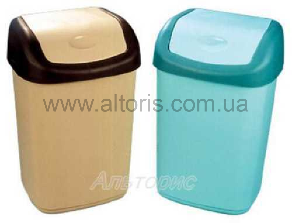 ведро пластмассовое с клапаном для мусора Алеана - 18л кремовый