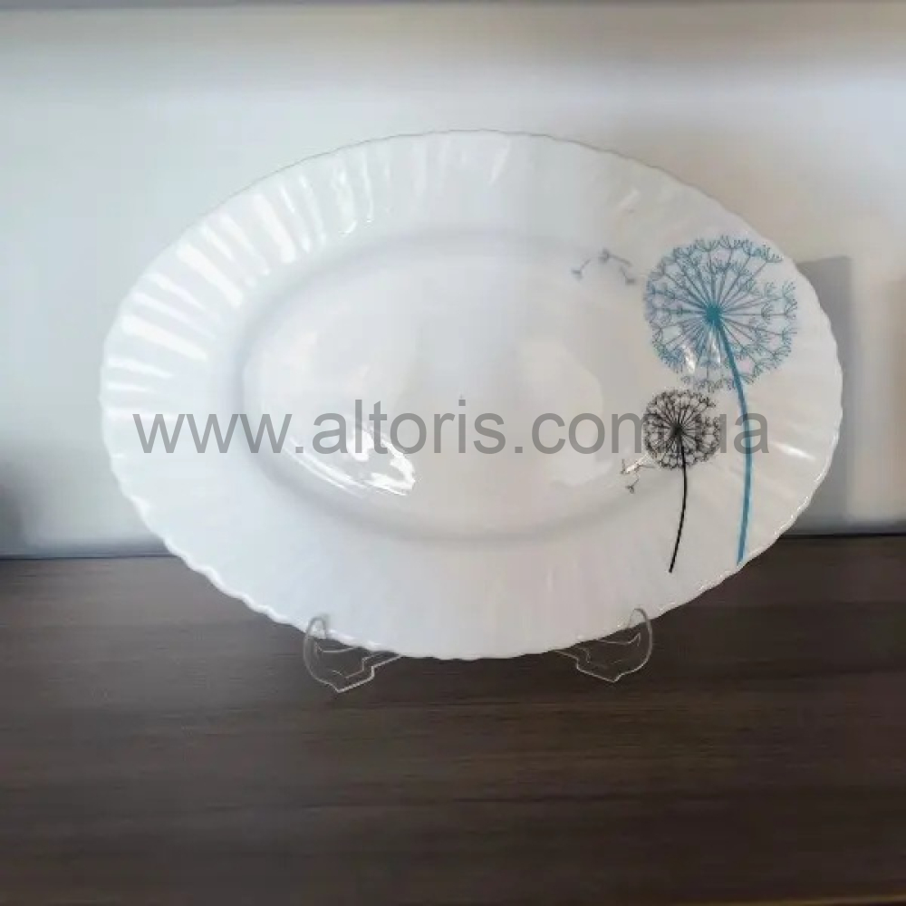 блюдо стеклокерамика Vinnarc - 12" овал. Кульбабки LHYP-120\7006