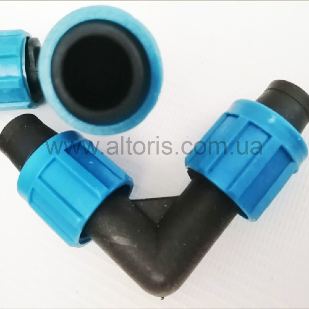 соединитель  для капельной ленты - угол с поджимом