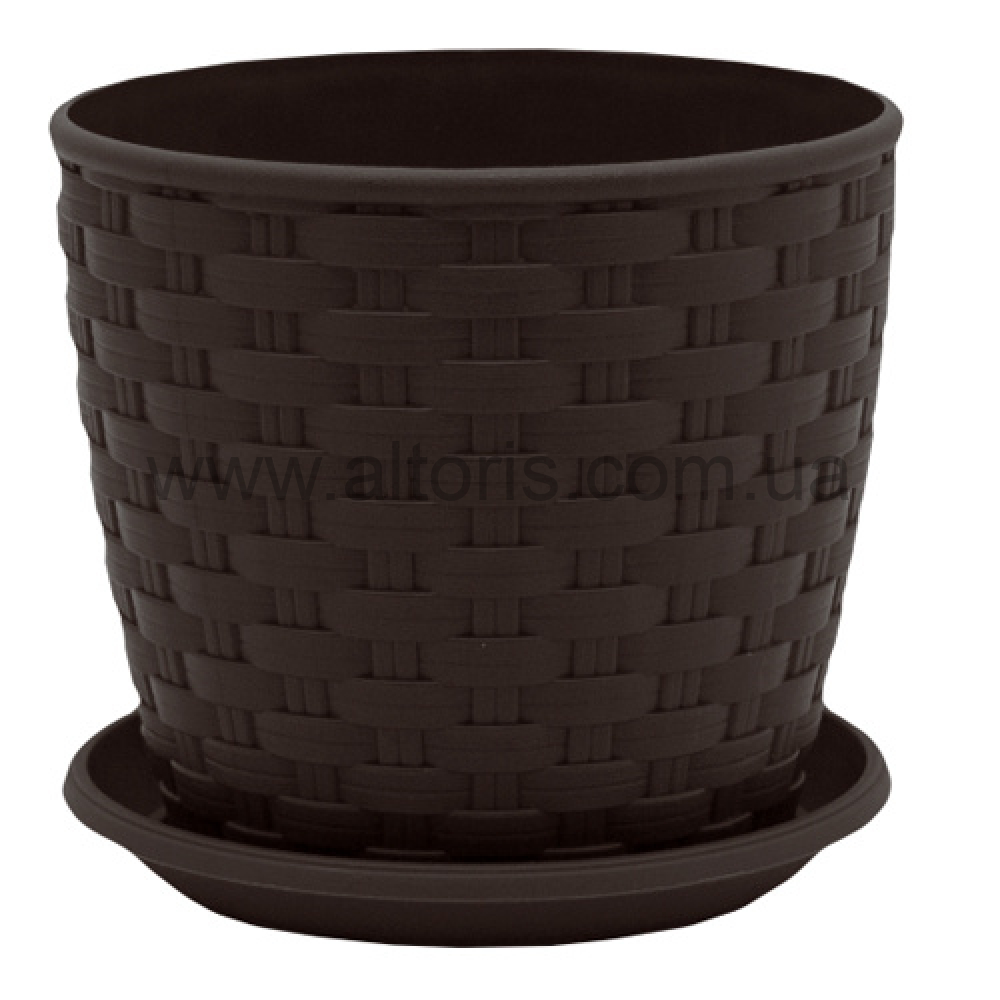 вазон с подставкой Ротанг /Алеана / - 12*11 темно-коричневый