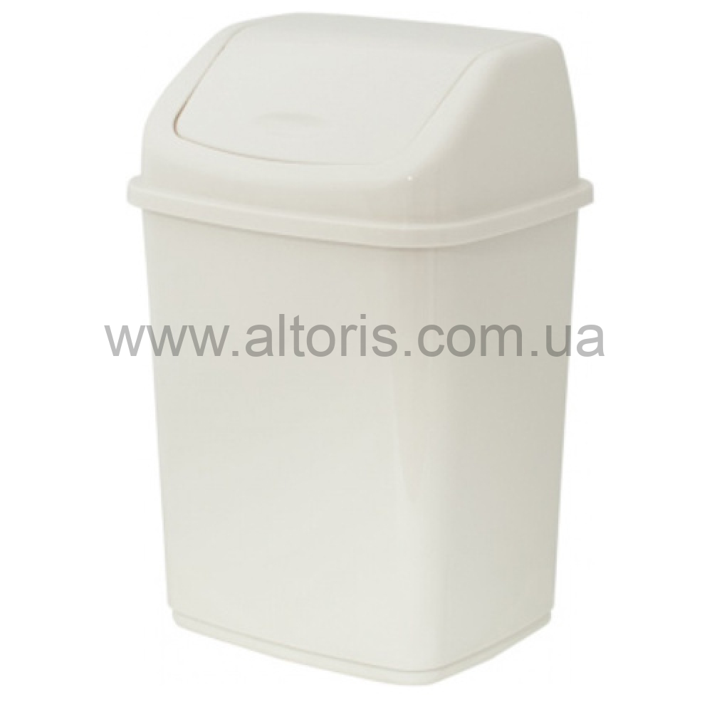 ведро пластмассовое с клапаном для мусора Алеана - 5л белая роза