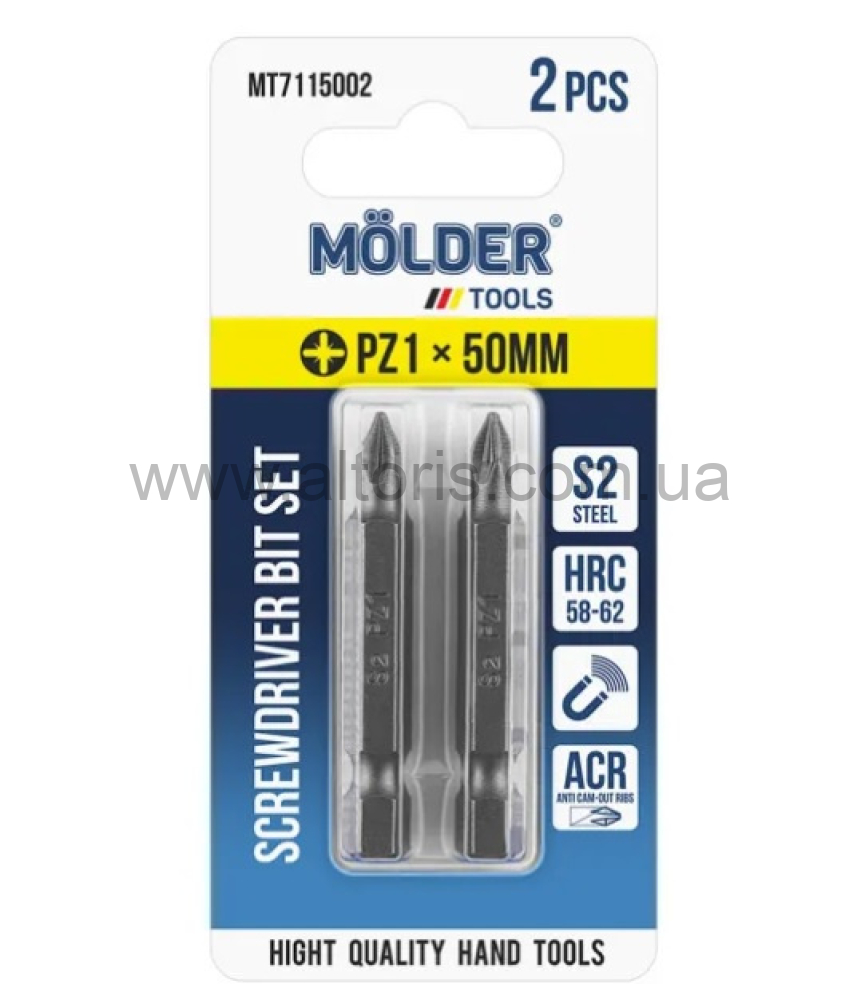 набор бит MOLDER  - PZ1x50мм, 2шт