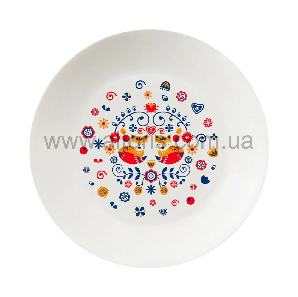тарелка стеклокерамика Kvarta в подар. упак. - 25см " Лисички" 1252
