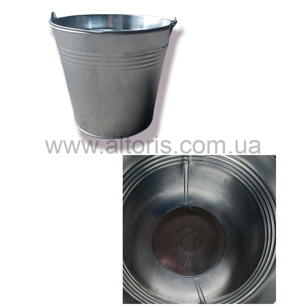 ведро оцинкованное  двухшовное МЕТИД - 10 л