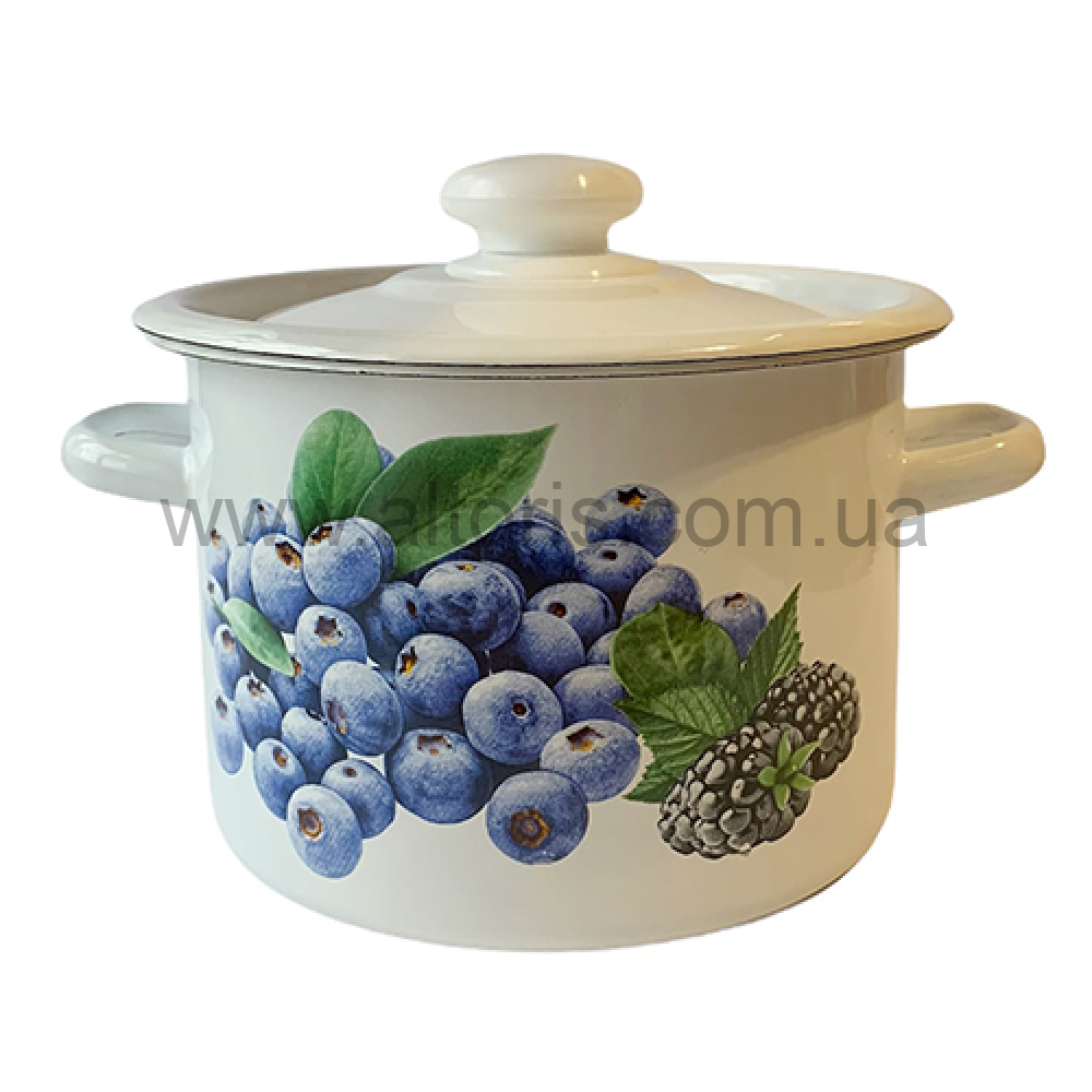 кастрюля эмаль НМ цилиндр. 3л/2 1612/2 - Голубика