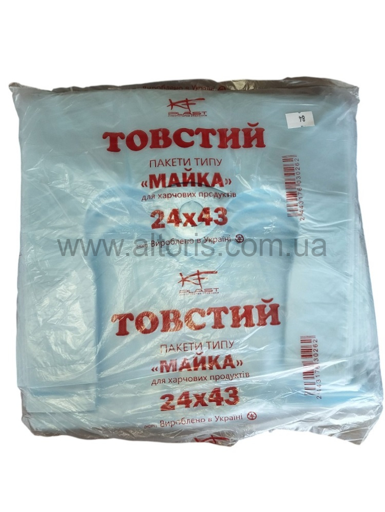 Пакет - 24х43 майка толстая 176 шт в уп