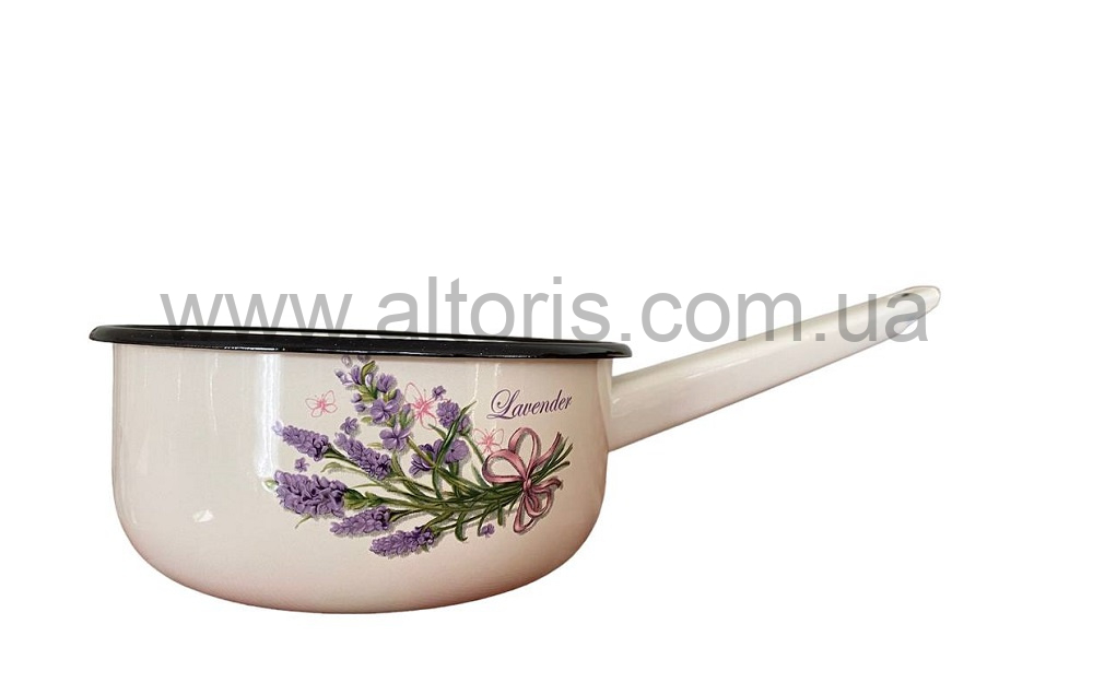 ковш эмаль НМ 1,5л/2 21082/2 - Букет лаванды (сиренево-молочная)